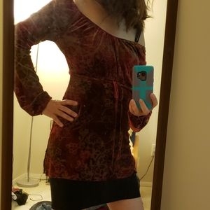 💙Off shoulder velvet  blouse